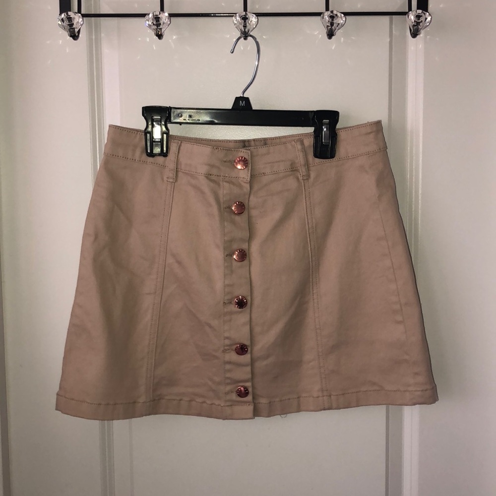 Khaki Button Up Skirt